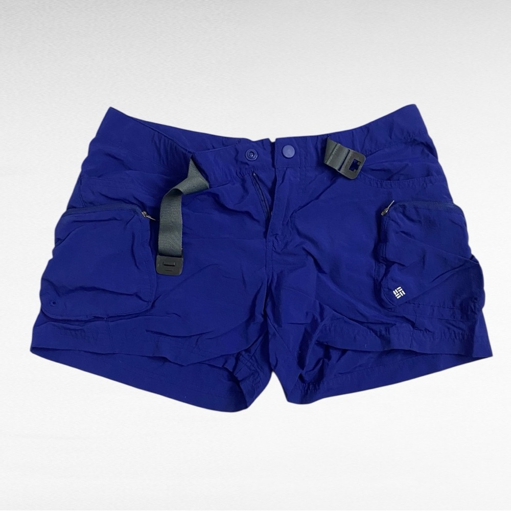 Columbia | Navy Blue Belted Lightweight Nylon Hiking Cargo Shorts